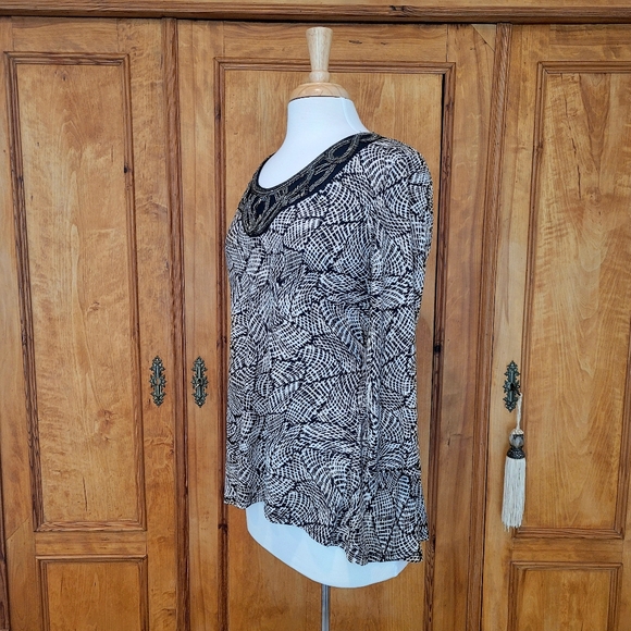 Roz & Ali Scoop Neck Tunic Top. Women's. Size M - Picture 4 of 7